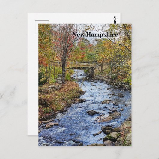 Carte Postale Rivière de l'automne du New Hampshire (Devant / Derrière)