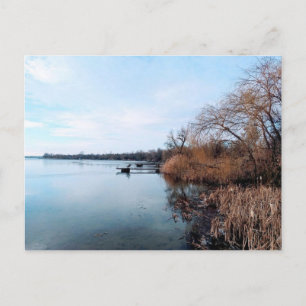 Carte Postale Rivière Dnieper avec des pousses de roseaux en Ukr