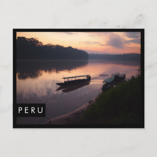 Carte Postale Rivière du Pérou forêt tropicale bordure noire car