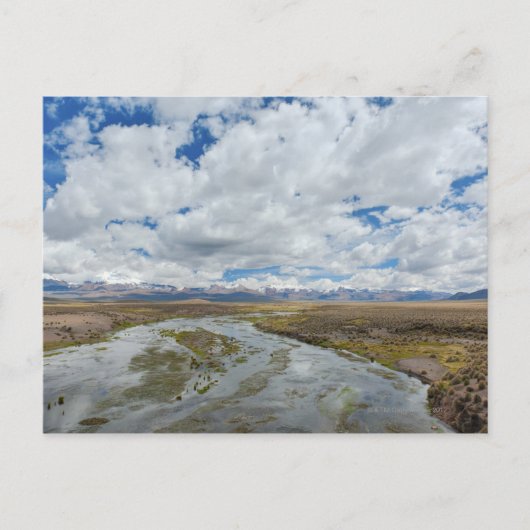 Carte Postale Rivière et montagnes, Bolivie. (Devant)
