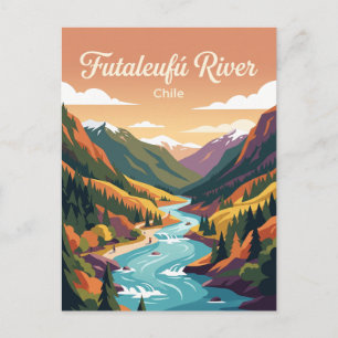 Carte Postale Rivière Futaleufú, Futaleufú, région des Lacs, Chi