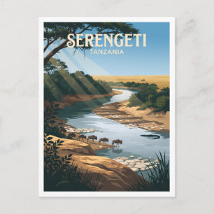 Carte Postale Rivière Grumeti Seronera Tanzanie Cadeau