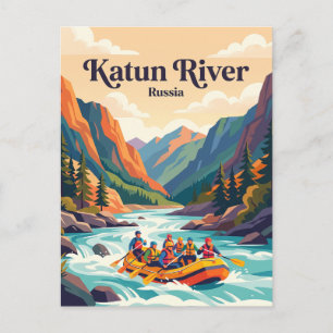 Carte Postale Rivière Katoun Altaï Rafting en eaux vives Russie