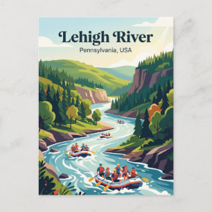 Carte Postale Rivière Lehigh, Pennsylvanie, États-Unis, rafting 