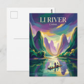 Carte Postale Rivière Li Chine (Devant / Derrière)