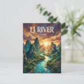 Carte Postale Rivière Li Chine (Debout devant)