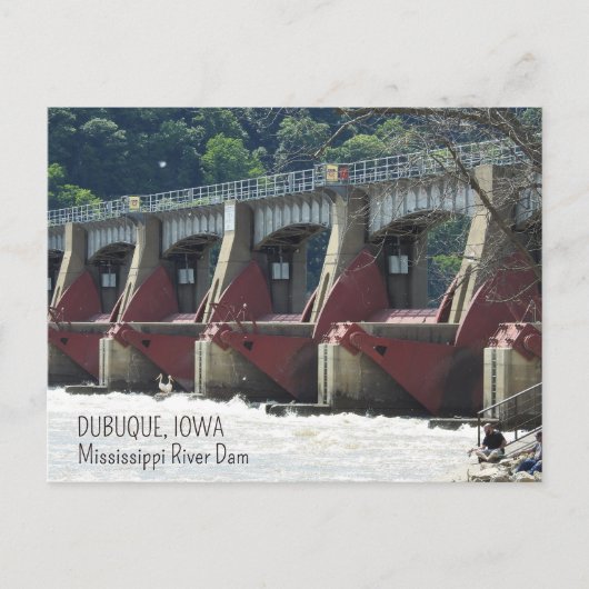 Carte Postale Rivière Mississippi à Dubuque Iowa (Devant)