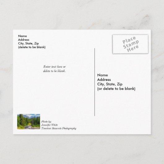 Carte postale : Rivière North Fork Shoshone, en pe (Dos)