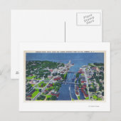 Carte Postale Rivière Oswego, Écluses, Entrée du port (Devant / Derrière)