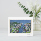 Carte Postale Rivière Oswego, Écluses, Entrée du port (Debout devant)