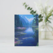 Carte Postale Rivière paisible dans l'embrace de la forêt (Debout devant)