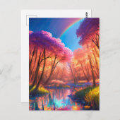 Carte Postale Rivière paisible d'une belle forêt (Devant / Derrière)