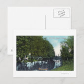 Carte Postale Rivière pittoresque avec scène de canot Eugene, OR (Devant / Derrière)