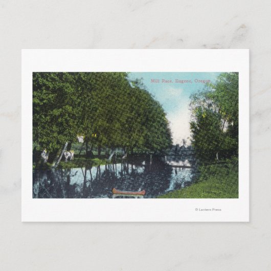 Carte Postale Rivière pittoresque avec scène de canot Eugene, OR (Devant)