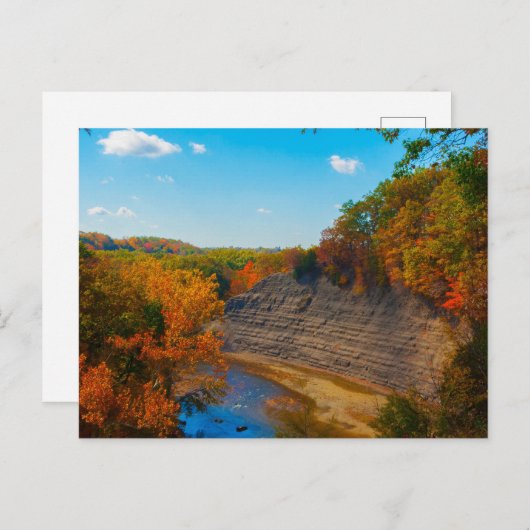 Carte Postale Rivière Rocheuse en automne, Cleveland, Ohio (Devant / Derrière)