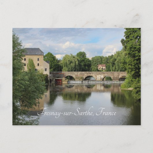 Carte Postale Rivière Sarthe, Fresnay-sur-Sarthe, France (Devant)