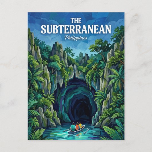 Carte Postale Rivière souterraine Philippines (Devant)