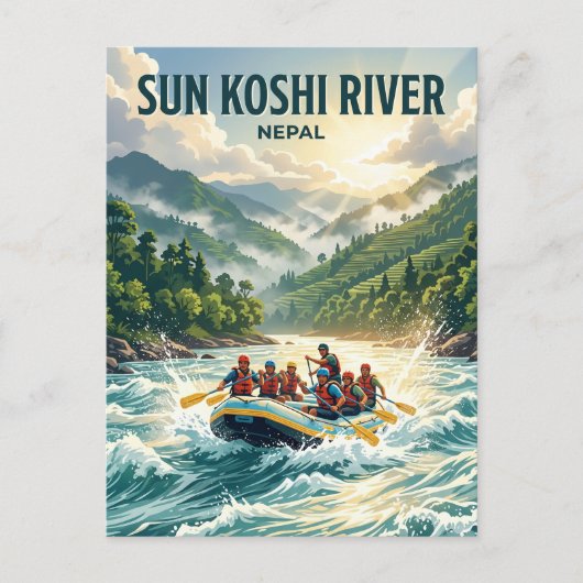 Carte Postale Rivière Sun Koshi Népal (Devant)