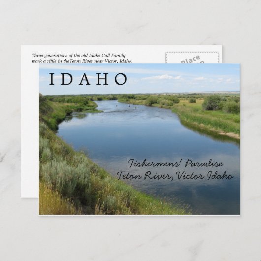 Carte Postale Rivière Teton, Idaho, Paradis des pêcheurs PC (Devant / Derrière)