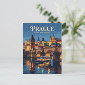 Carte Postale Rivière Vltava République tchèque (Debout devant)