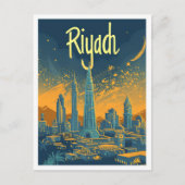 Carte Postale Riyadh Arabie Saoudite Vintage Art Travel (Devant)