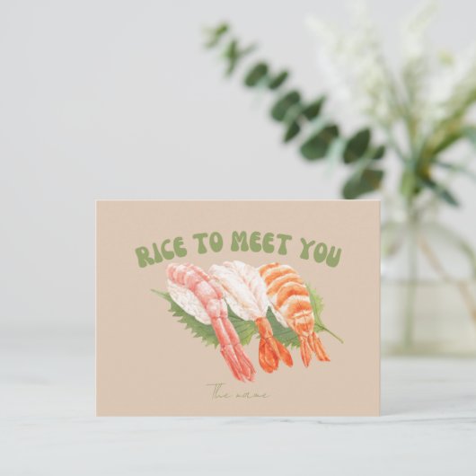 Carte Postale Riz et brillance, chat sushi (Debout devant)