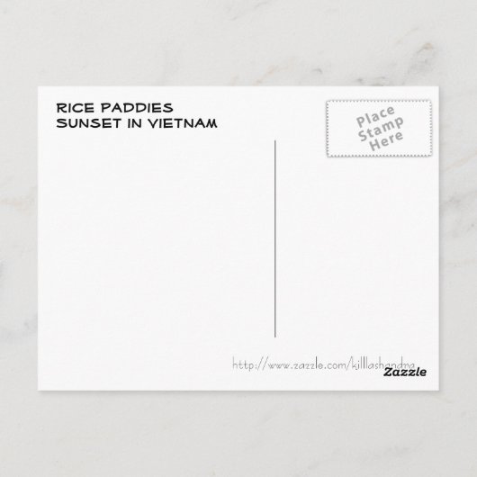 Carte Postale Rizières (Dos)