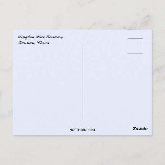 Carte Postale Rizières de Qingkou dans le Yunnan en Chine (Dos)