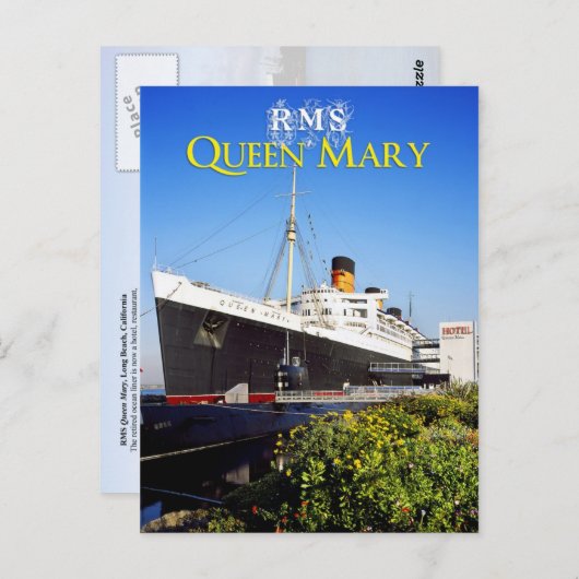 Carte Postale RMS Queen Mary (Devant / Derrière)
