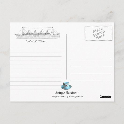 Carte Postale RMS Titanic (Dos)