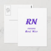 Carte Postale RN en violet (Devant / Derrière)