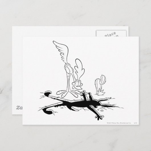 Carte Postale ROAD RUNNER™ et WILE E. COYOTE™ Trou en forme (Devant / Derrière)