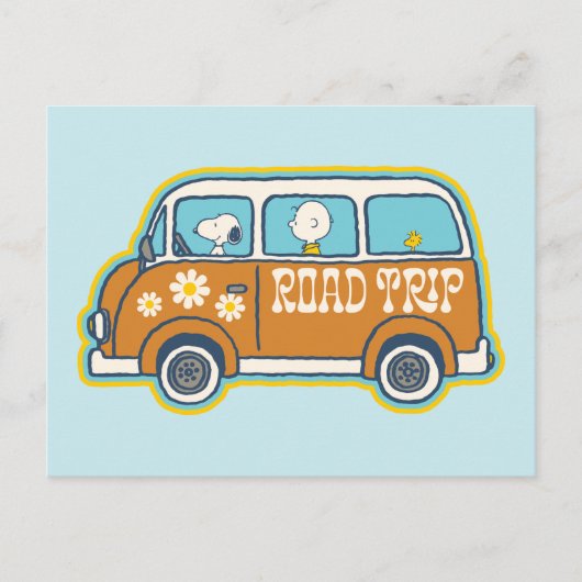 Carte Postale Road Trippin | Van de road trip de Peanuts (Devant)