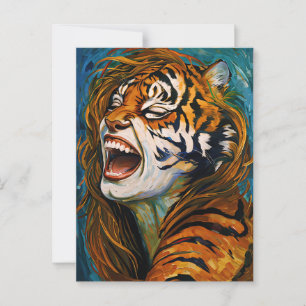 Carte Postale Roar of the Wild Heart - Tigress coloré