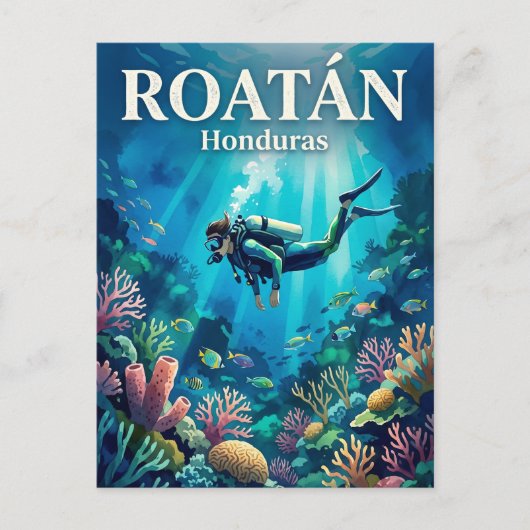 Carte Postale Roatán Honduras (Devant)