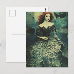 Carte Postale Robe à écailles de poisson mode femme