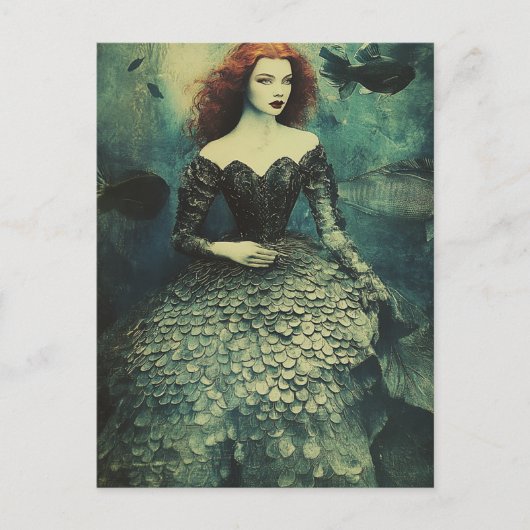 Carte Postale Robe à écailles de poisson mode femme (Devant)