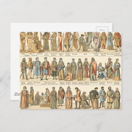 Carte Postale Robe civile historique (Devant / Derrière)