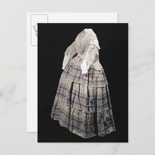 Carte Postale Robe Crinoline, 1850-60 (Devant / Derrière)