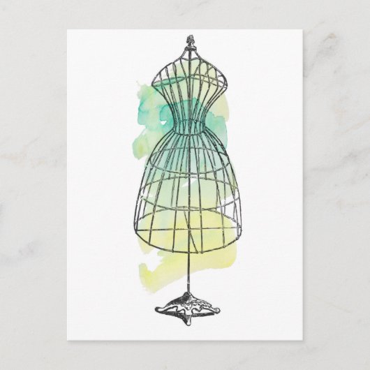 Carte Postale Robe d'aquarelle (Devant)