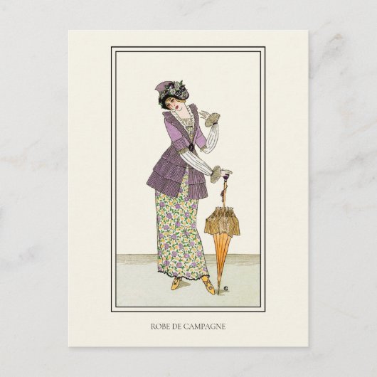 Carte Postale Robe de campagne Journal des Dames (Devant)