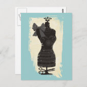 Carte Postale robe de couleur couture mannequin mannequin (Devant / Derrière)