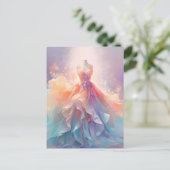 Carte Postale Robe de couture pastel rêveuse Art (Debout devant)