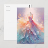 Carte Postale Robe de couture pastel rêveuse Art (Devant / Derrière)