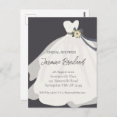 Carte Postale  Robe de mariée à fleurs Simple Fête de douche de  (Devant / Derrière)