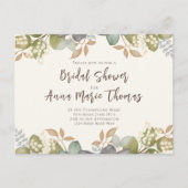 Carte Postale Robe de mariée élégante Feuilles d'automne pour en (Devant)