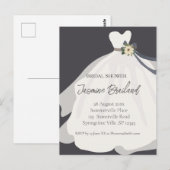 Carte Postale  Robe de mariée florale simple Fête prénatale   (Devant / Derrière)