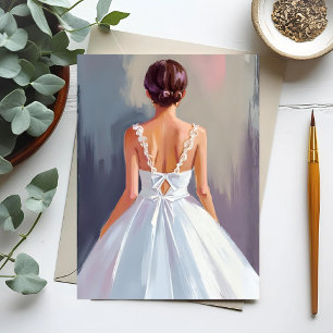 Carte Postale Robe de mariée Robe en dentelle blanche aquarell