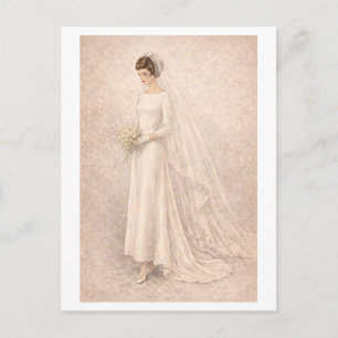 Carte Postale Robe de mariée vintage des années 1960
