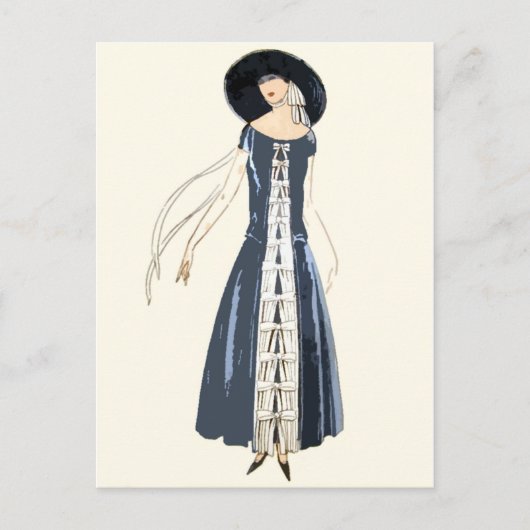 Carte Postale Robe de mode féminine et Casquette des années 1920 (Devant)